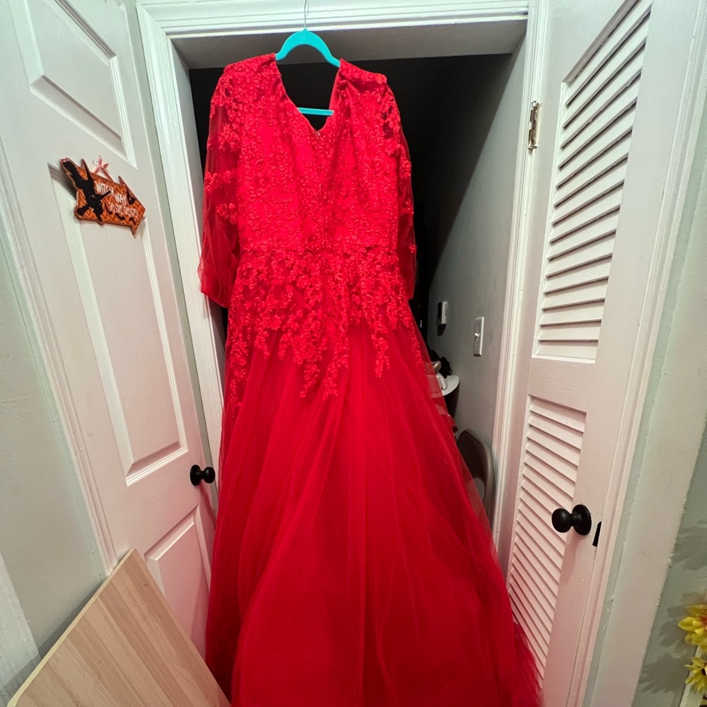 Plus Size Red Prom Dress